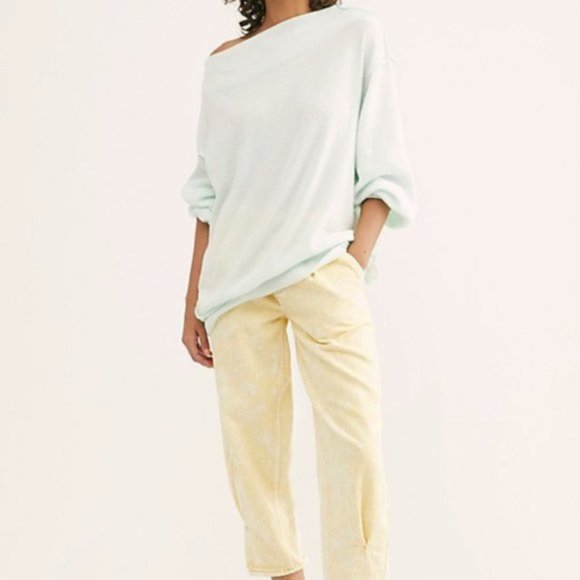 Free People White Main Squeeze Hacci Shirt S/M NWT - Picture 5 of 9